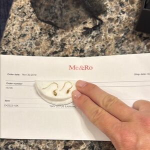 Me & Ro 10k Tiny Gold Lotus Earrings